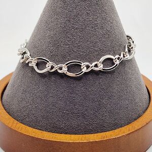 Vintage Rare SWANK Sterling Silver Unisex Chain Link Classic Bracelet 7.25”